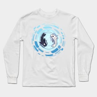 Yin and Yang Koi Whirlpool - Yin Version Long Sleeve T-Shirt